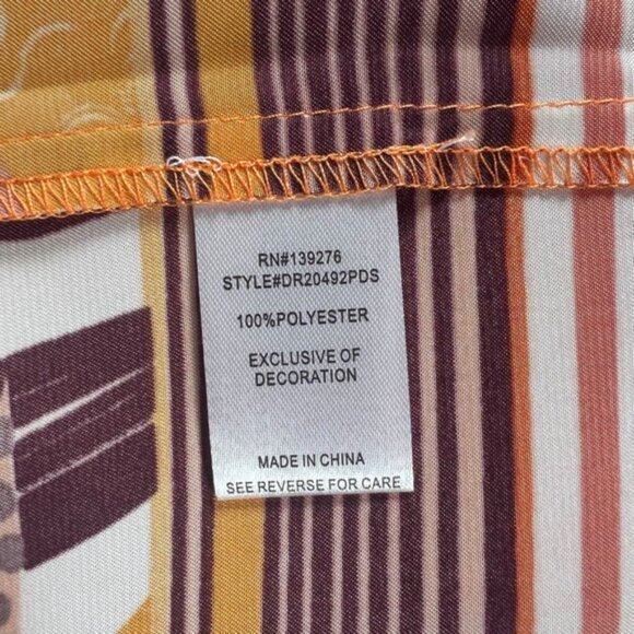 NWT DR2 Daniel Rainn Tropical Satin Ruana Wide 3/4 Sleeves Beaded Drawstring S/M - Picture 15 of 16